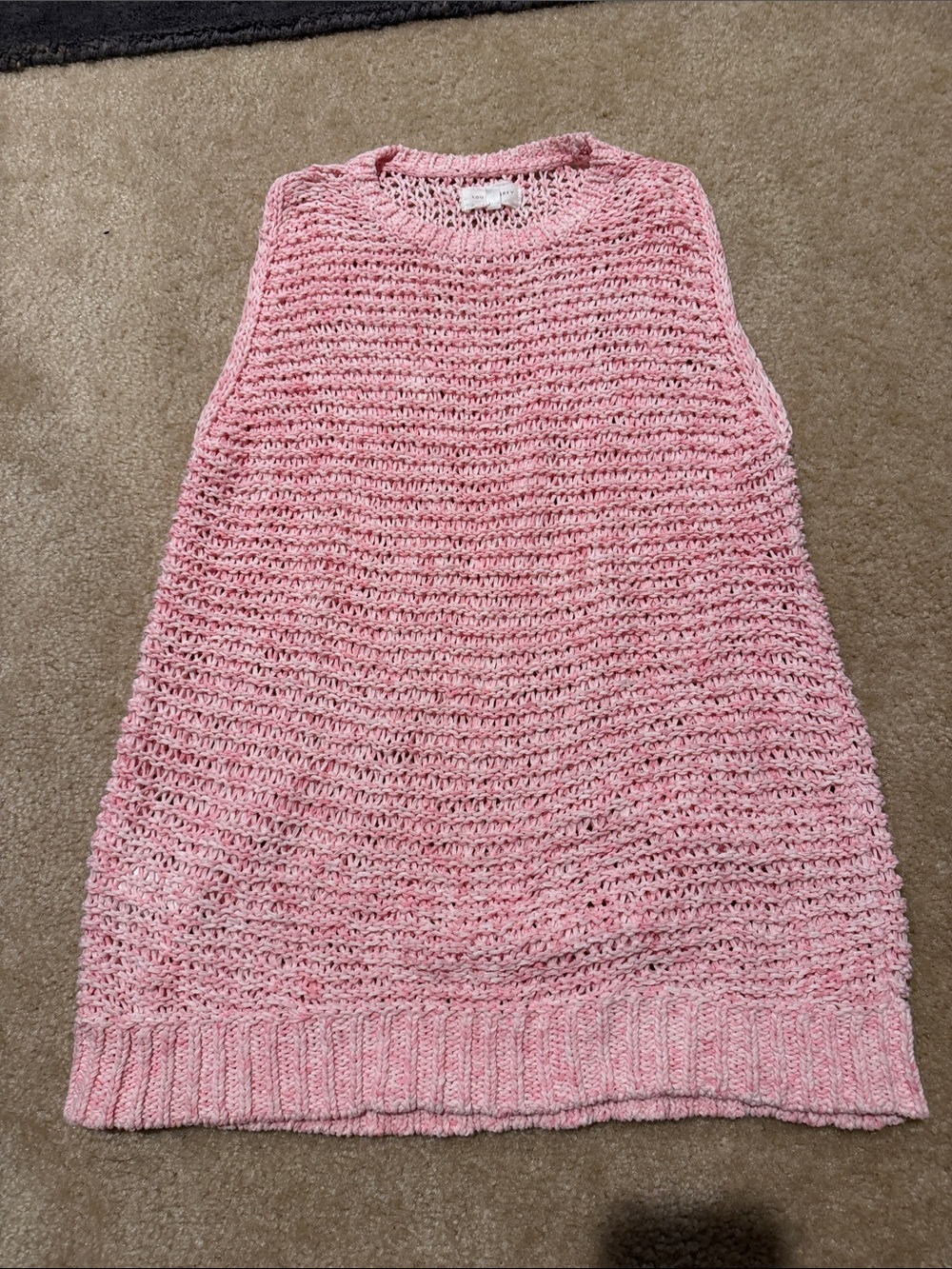 Lou & grey Pink Knit Sleeveless Sweater Top